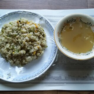 葱油とニンニクの野沢菜チャーハン